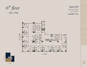 607 14th St NW, Washington, DC à louer Plan d’étage– Image 1 sur 4