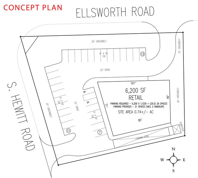 SEC of S Hewitt & Ellsworth Rd, Ypsilanti, MI à louer - Photo de l’immeuble – Image 2 sur 7