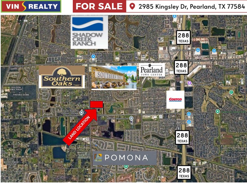 2985 Kingsley dr, Pearland, TX à vendre - Aérien – Image 1 sur 12