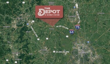 100 Lacefield, Midway, KY - Vue aérienne vue de carte