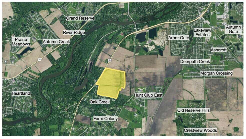 212± AC On Route 71, Oswego, IL à vendre - Aérien – Image 2 sur 3