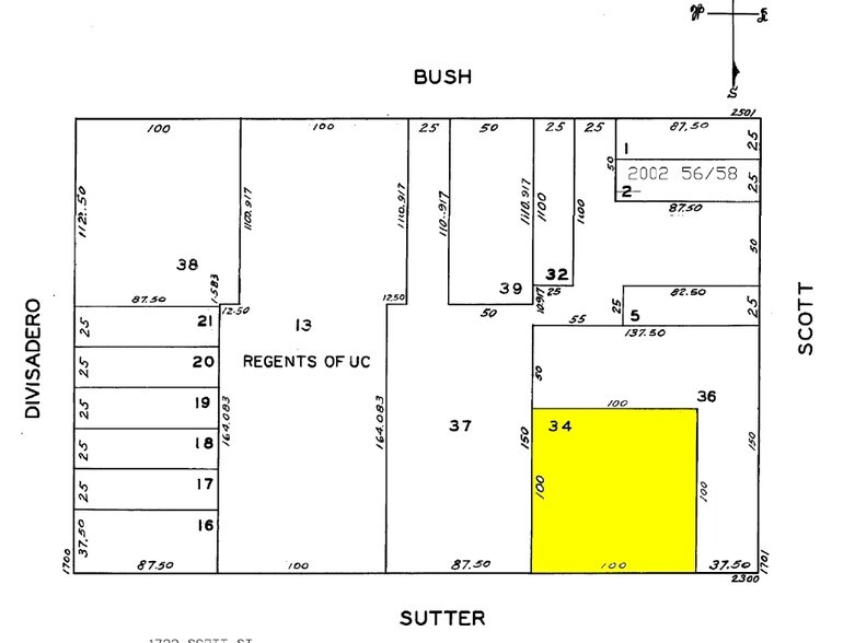2320 Sutter St, San Francisco, CA à louer - Plan cadastral – Image 2 sur 6