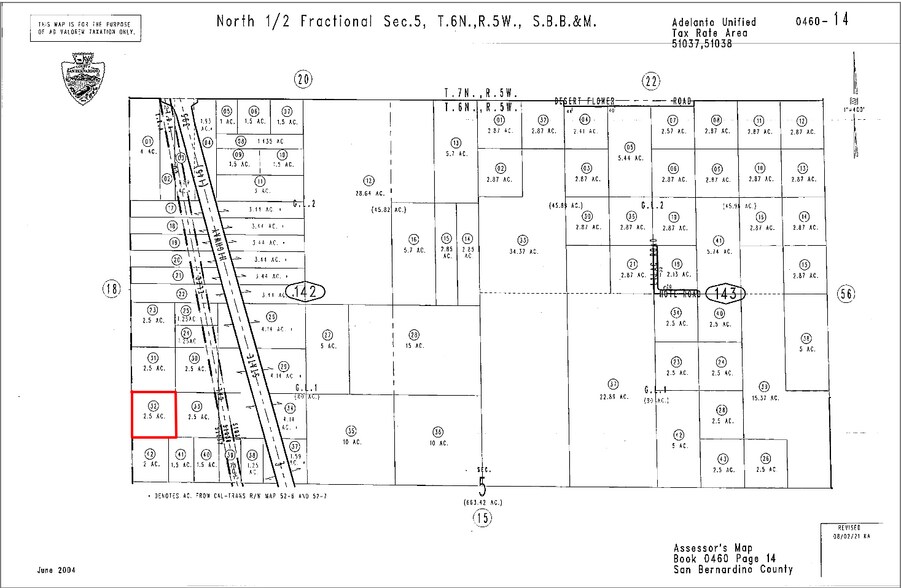 N Aster Rd, Adelanto, CA à vendre - Plan cadastral – Image 2 sur 2