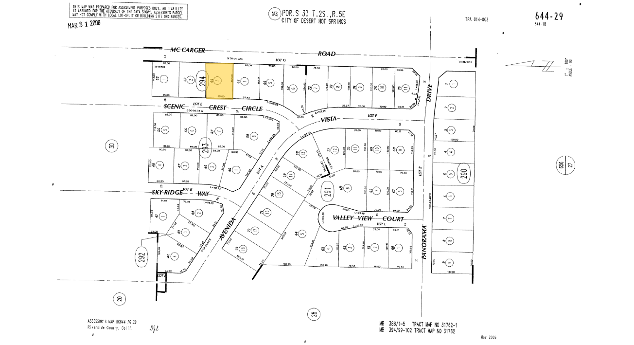 13816 Scenic Crest Way, Desert Hot Springs, CA à vendre Plan cadastral– Image 1 sur 2