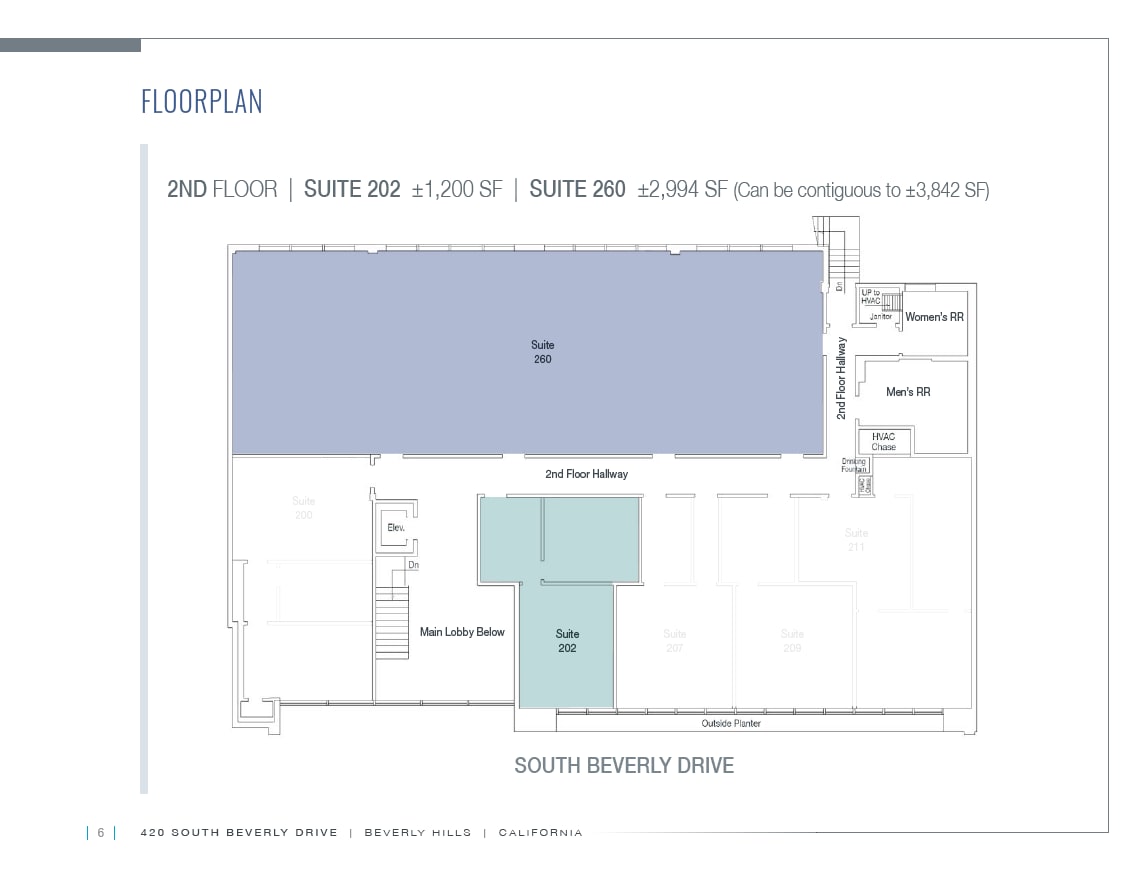 420 S Beverly Dr, Beverly Hills, CA à louer Plan d’étage– Image 1 sur 4