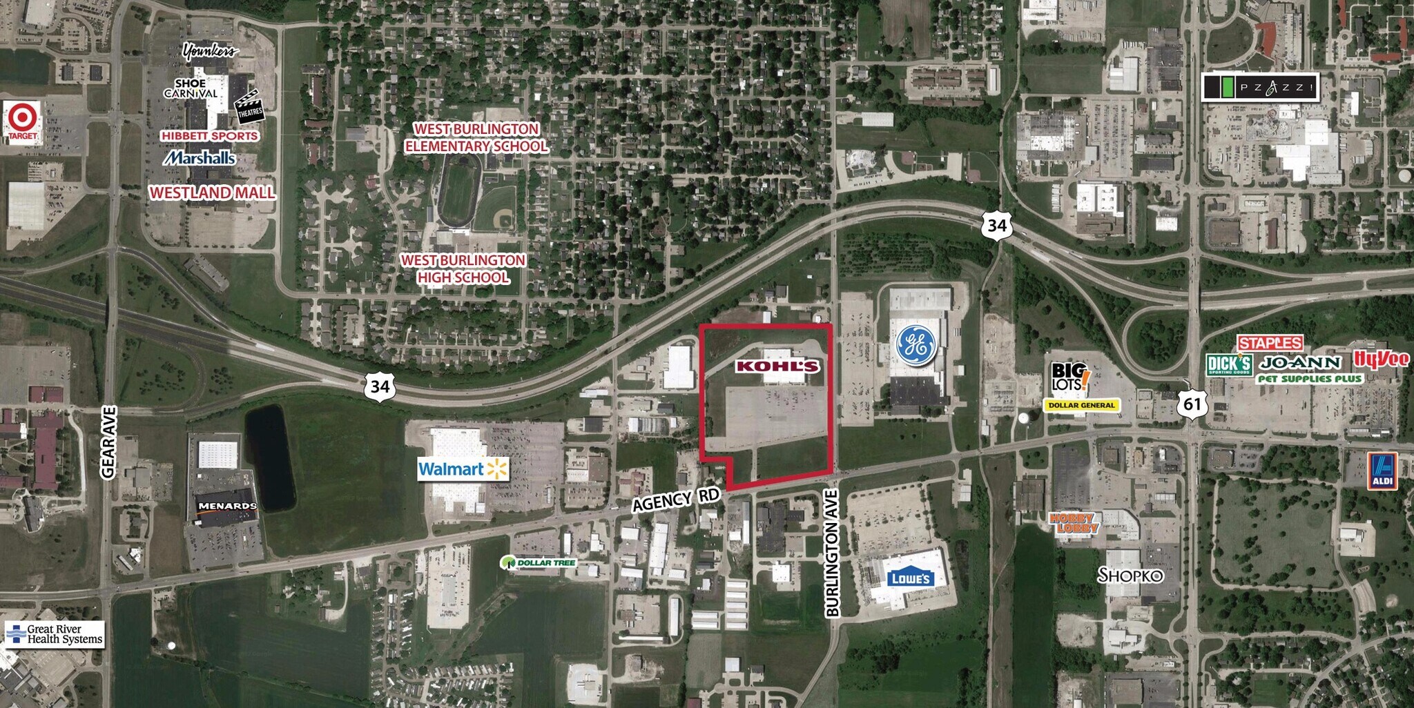 300 Agency, West Burlington, IA à louer Aérien– Image 1 sur 3