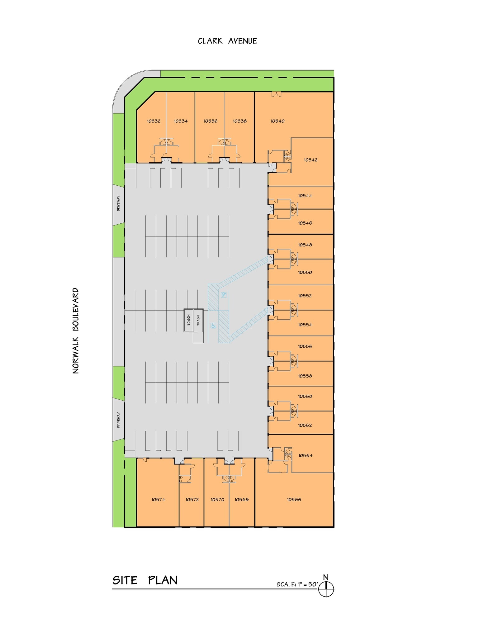 10532-10576 Norwalk Blvd, Santa Fe Springs, CA à louer Plan de site– Image 1 sur 1