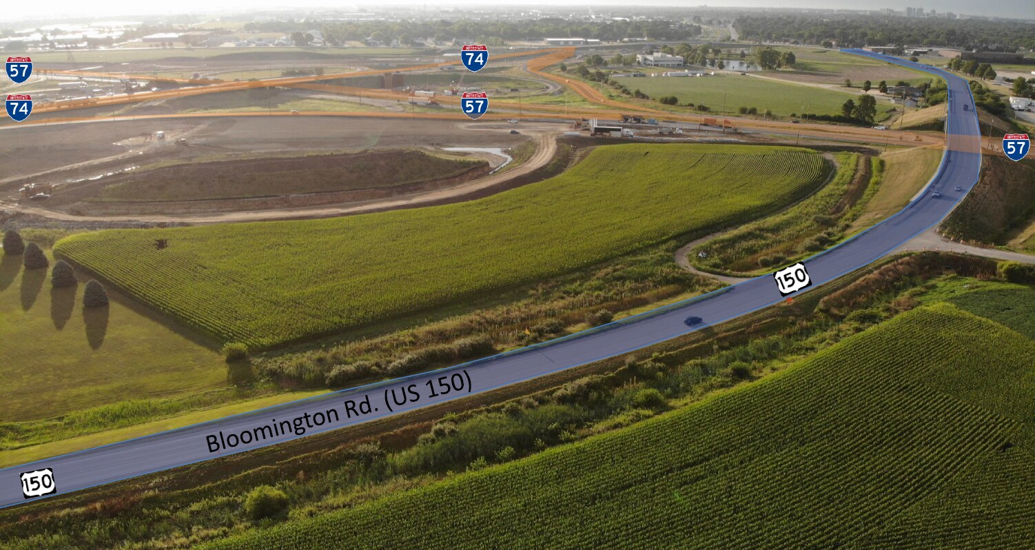 I-57 & I-74, Champaign, IL à vendre Aérien– Image 1 sur 3