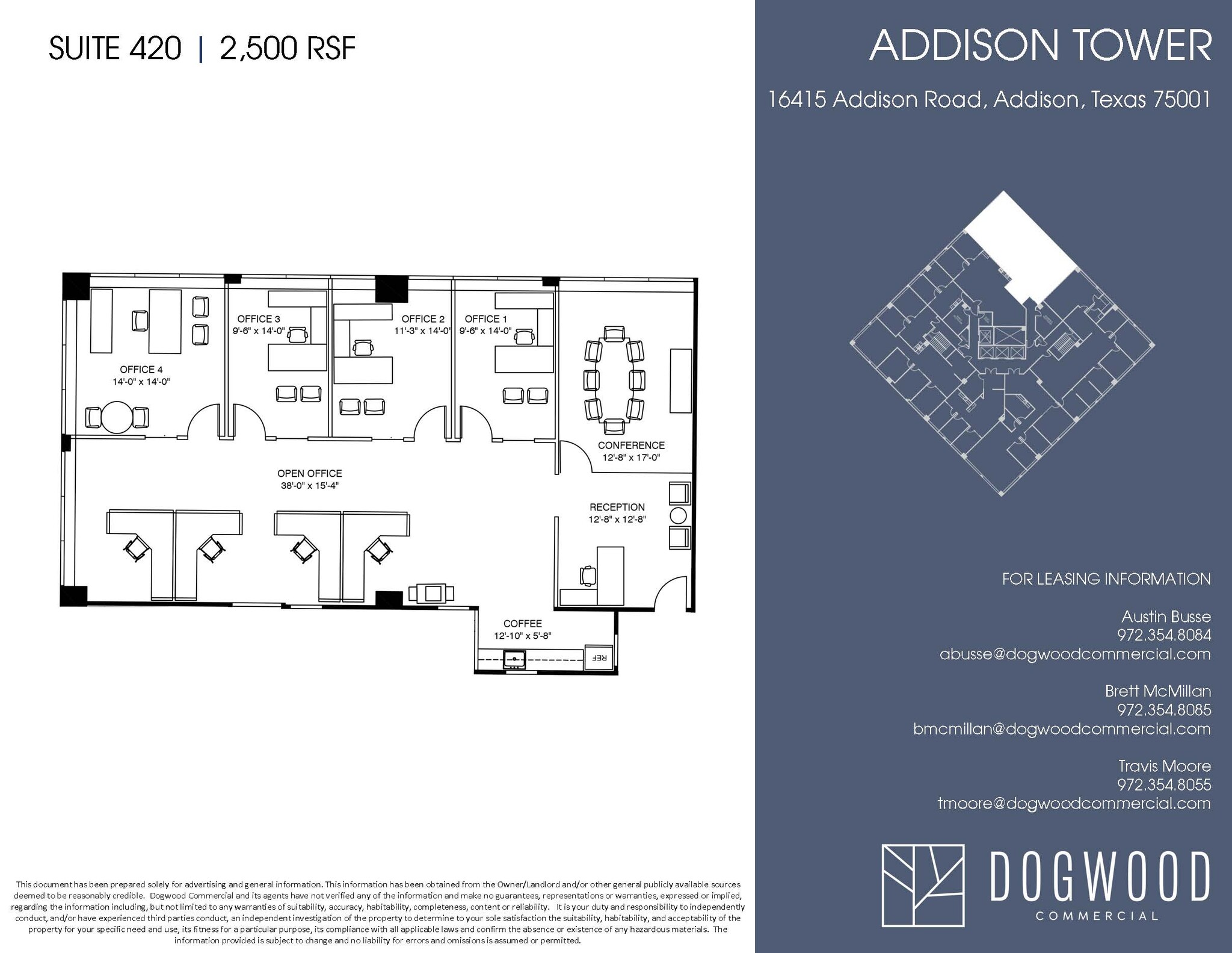 16415 Addison Rd, Addison, TX à louer Plan d’étage– Image 1 sur 1