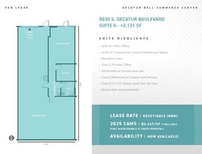 5030 S Decatur Blvd, Las Vegas, NV à louer Plan d’étage– Image 1 sur 1