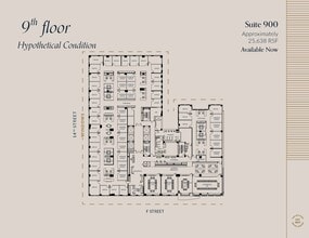 607 14th St NW, Washington, DC à louer Plan d’étage– Image 2 sur 3