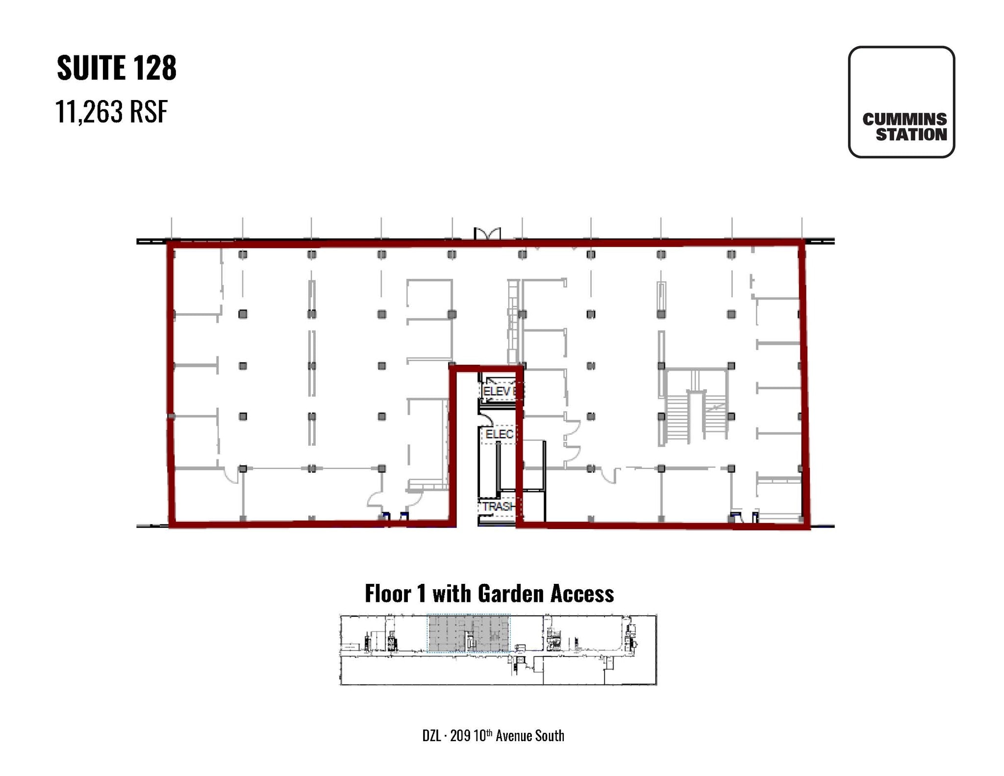 209 10th Ave S, Nashville, TN à louer Plan d’étage– Image 1 sur 3