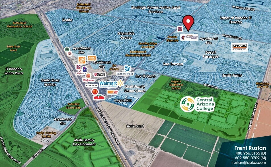 SEC Honeycutt Rd & Porter Rd, Maricopa, AZ à vendre - Aérien – Image 2 sur 4