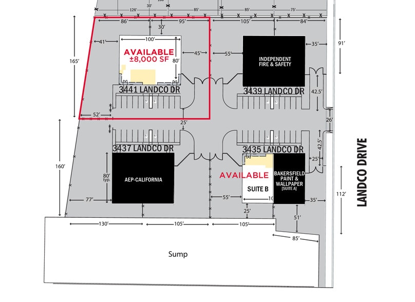 3441 Landco Dr, Bakersfield, CA à louer - Plan de site – Image 3 sur 4