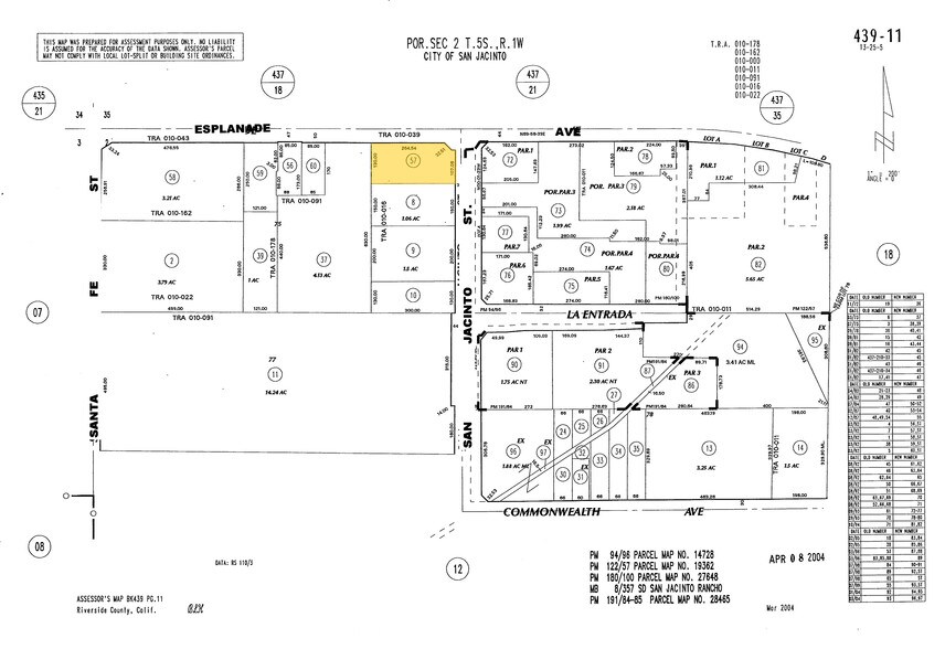 1520 S San Jacinto Ave, San Jacinto, CA à vendre - Plan cadastral – Image 2 sur 8
