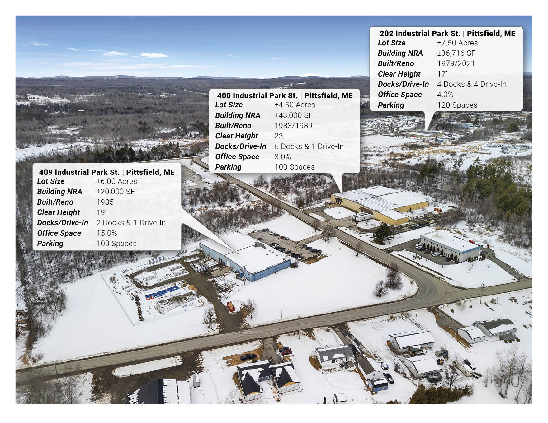 202, 400 and 409 Industrial Park Street portefeuille de 3 biens à vendre sur LoopNet.fr Photo principale– Image 1 sur 2