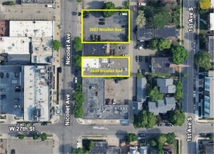 2639-2641 Nicollet Ave, Minneapolis, MN - VUE AÉRIENNE  vue de carte