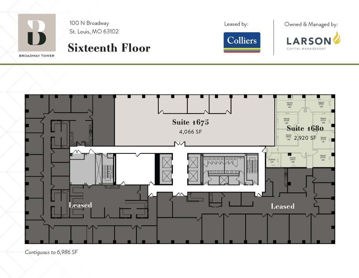 100 N Broadway, Saint Louis, MO à louer Plan d’étage– Image 1 sur 1