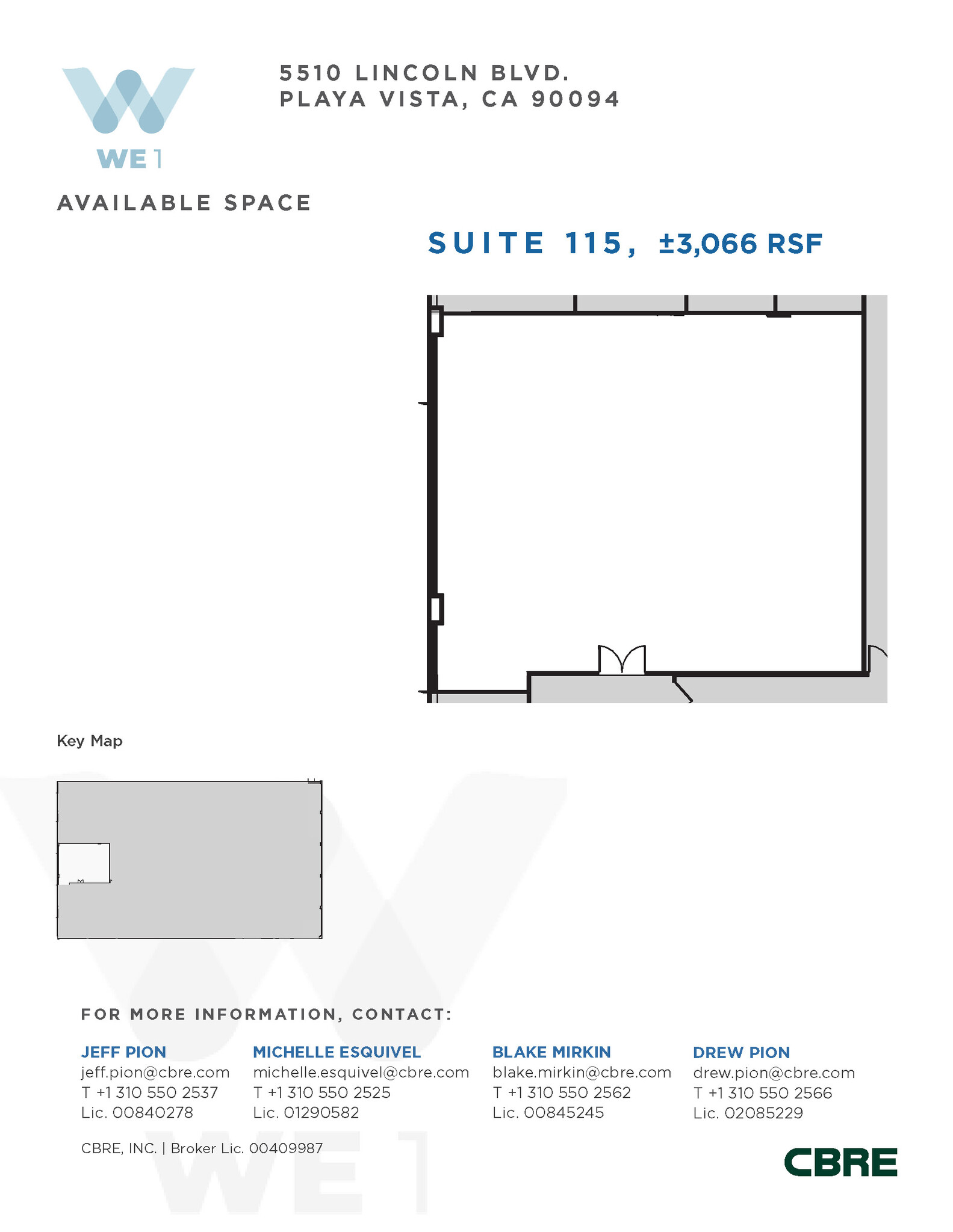 5510 Lincoln Blvd, Playa Vista, CA à louer Plan d’étage– Image 1 sur 5