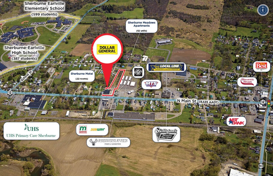 51 N Main St, Sherburne, NY à vendre - Aérien – Image 3 sur 7