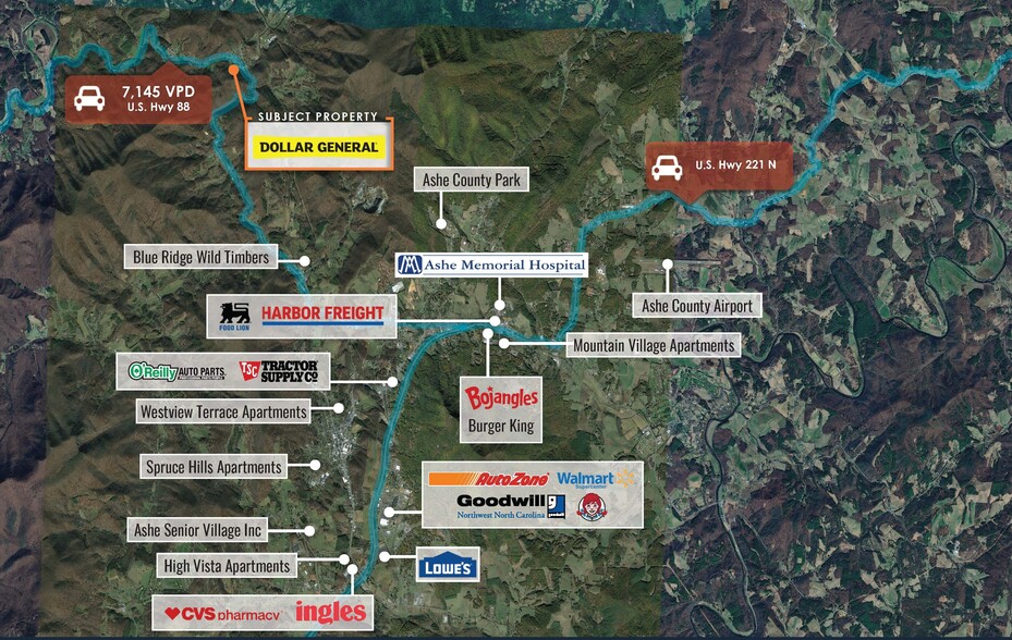 5083 Nc Highway 88 W, Warrensville, NC à vendre - Aérien – Image 2 sur 3