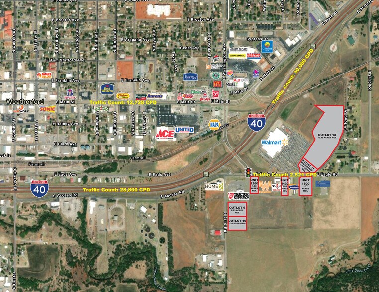 1200-1500 E Eagle Rd, Weatherford, OK à louer - Aérien – Image 1 sur 1