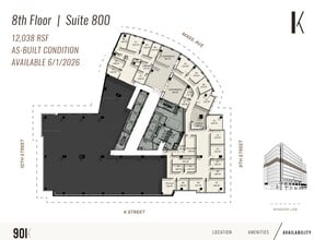 901 K St NW, Washington, DC à louer Plan d’étage– Image 1 sur 2