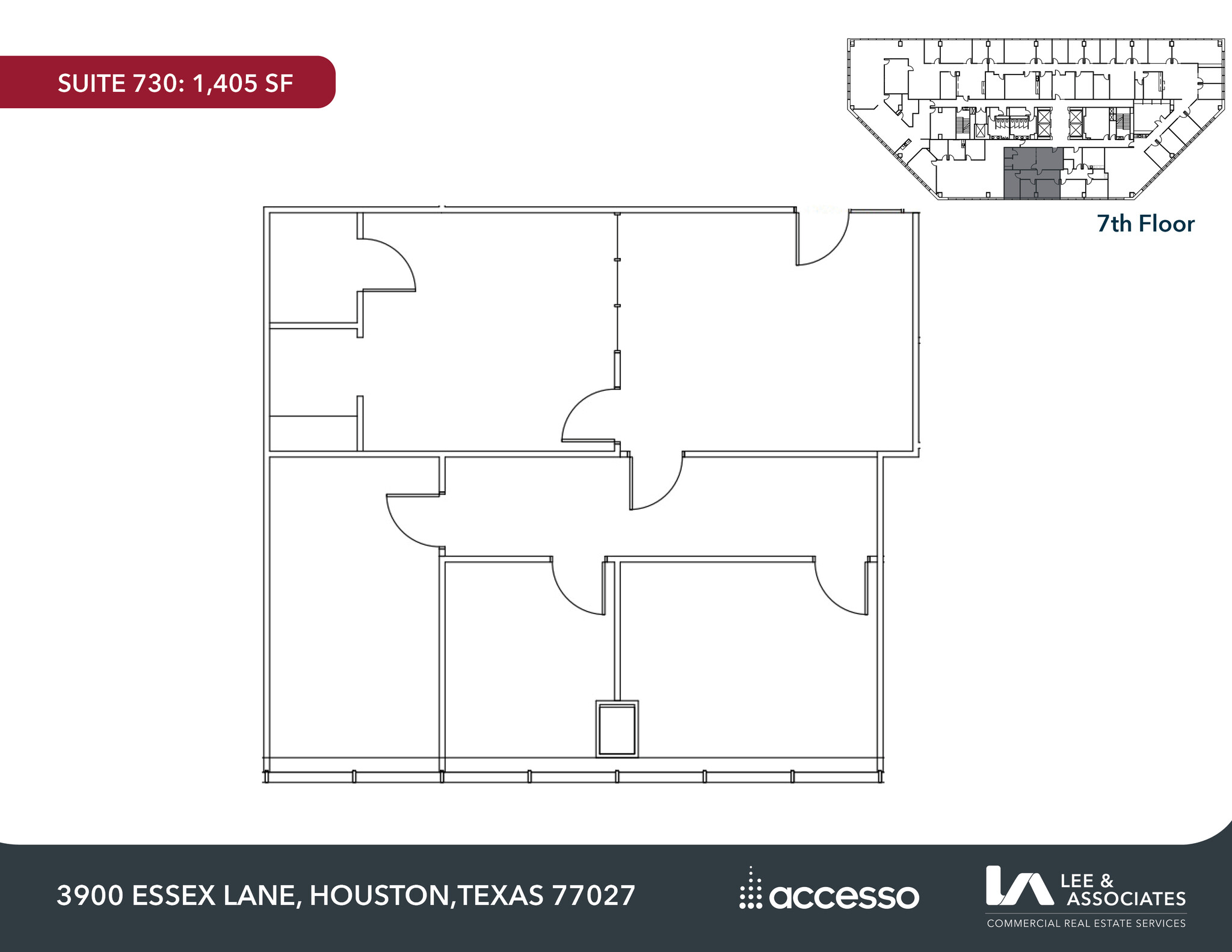 3900 Essex Ln, Houston, TX à louer Plan d’étage– Image 1 sur 1