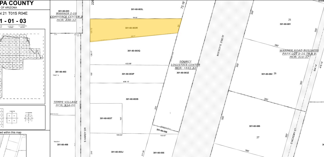 9103 S Hardy Dr, Tempe, AZ à vendre Plan cadastral– Image 1 sur 2