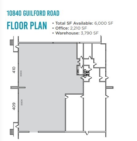 10840 Guilford Rd, Annapolis Junction, MD à louer Plan d’étage– Image 1 sur 1