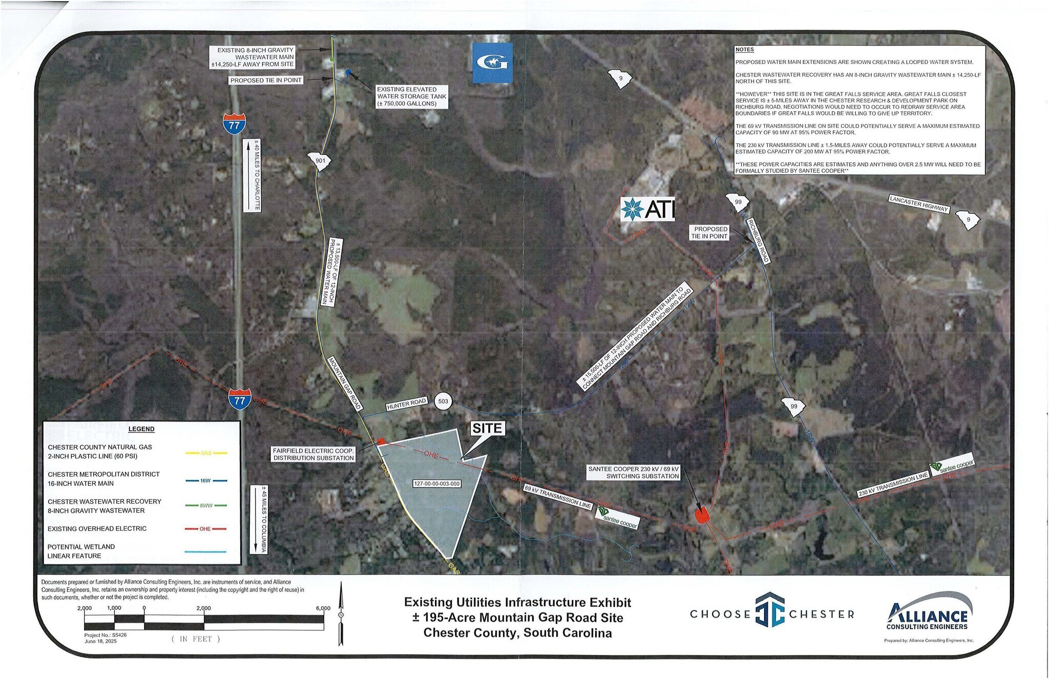 Massive Interstate I-77 Corridor 195-Acre Confluence of Deliverables Site, Great Falls, SC à vendre Photo principale– Image 1 sur 8