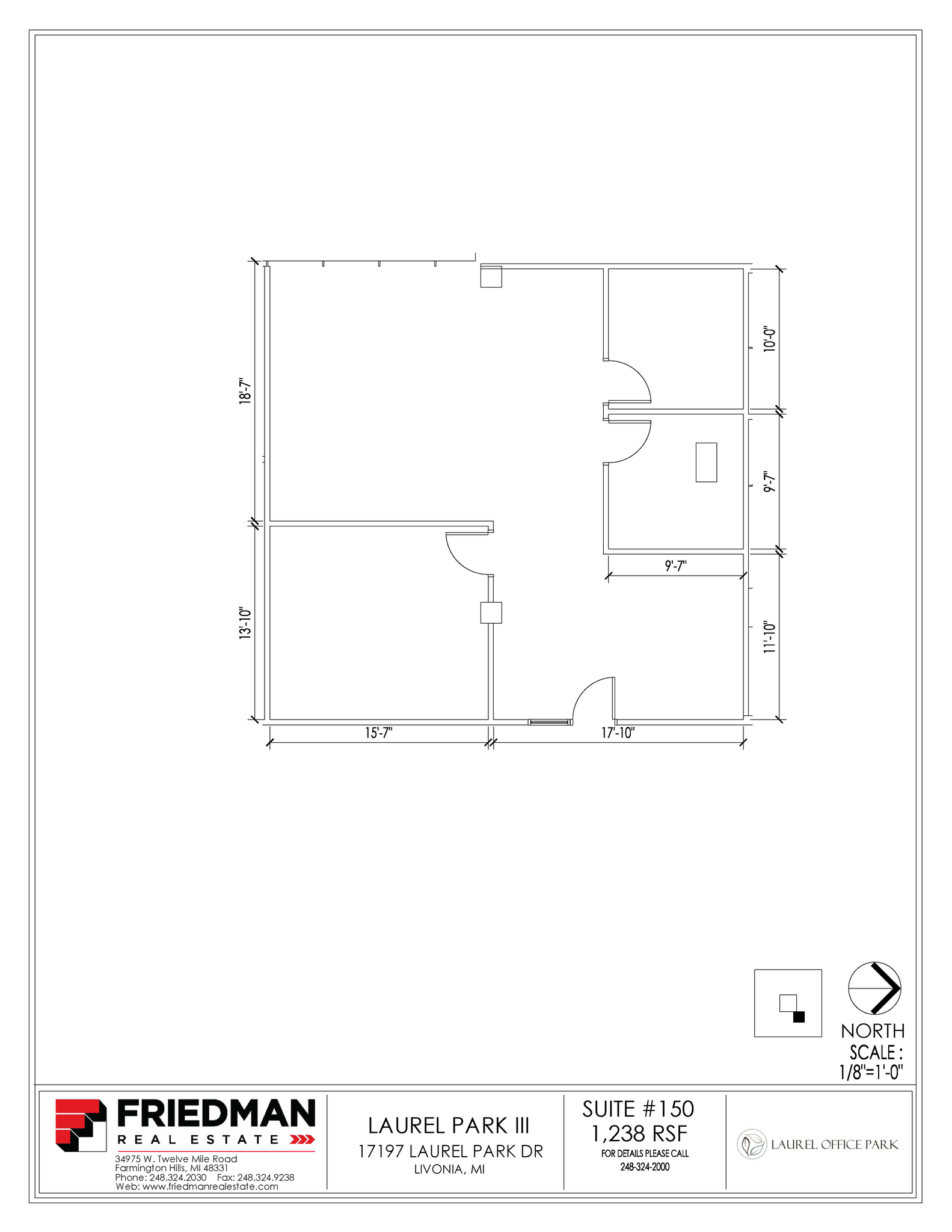 17197 N Laurel Park Dr, Livonia, MI à louer Plan d’étage– Image 1 sur 2