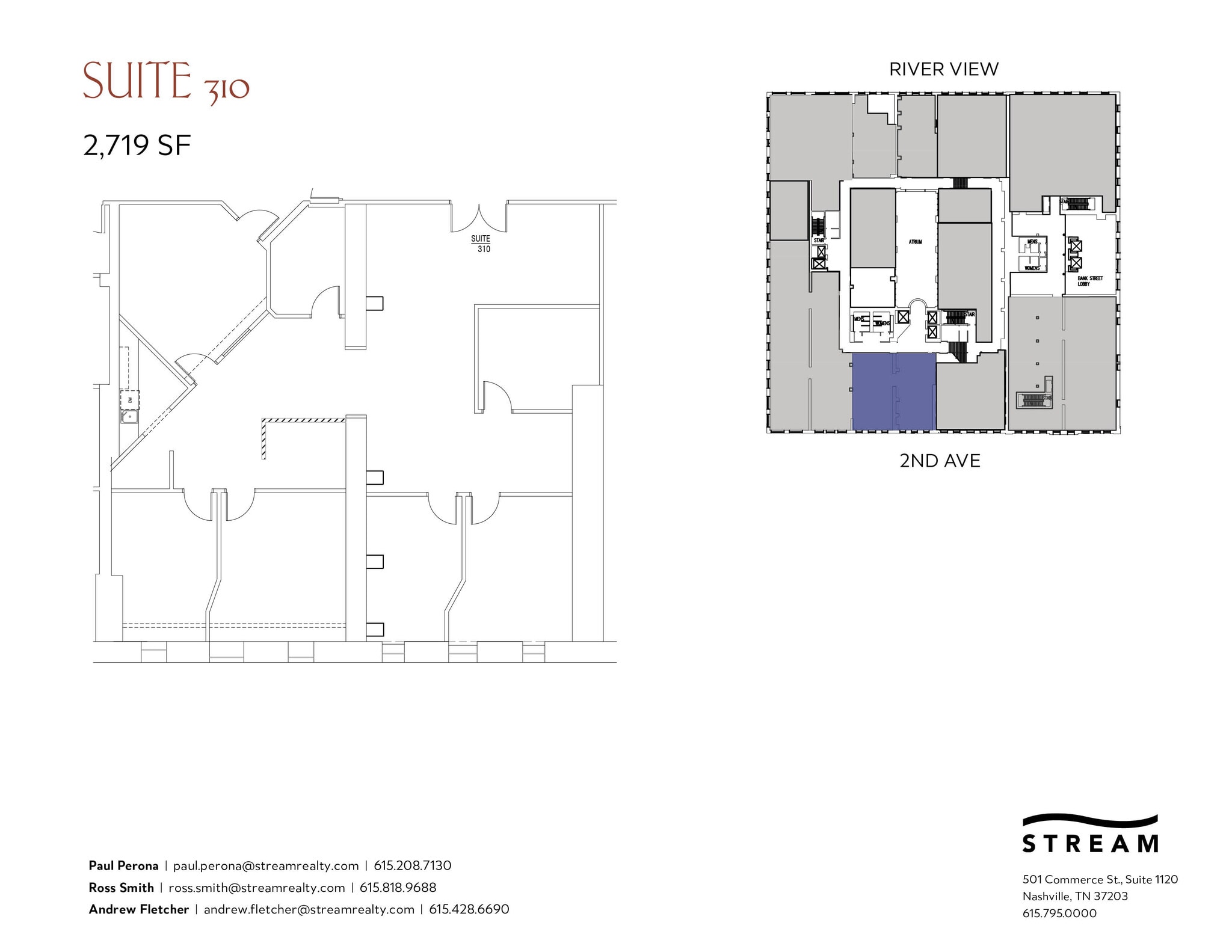 214 2nd Ave N, Nashville, TN à louer Plan d’étage– Image 1 sur 1