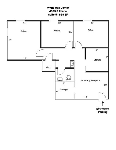 4821-4825 S Peoria Ave, Tulsa, OK à louer - Plan d’étage – Image 2 sur 8