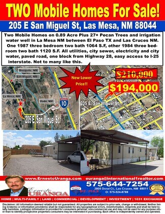Plus de détails pour 205 San Miguel st, La Mesa, NM - Logement à vendre