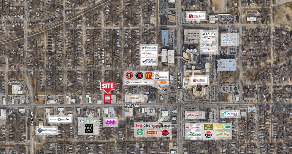 2800-2808 E Central Ave, Wichita, KS à vendre - Aérien – Image 2 sur 2