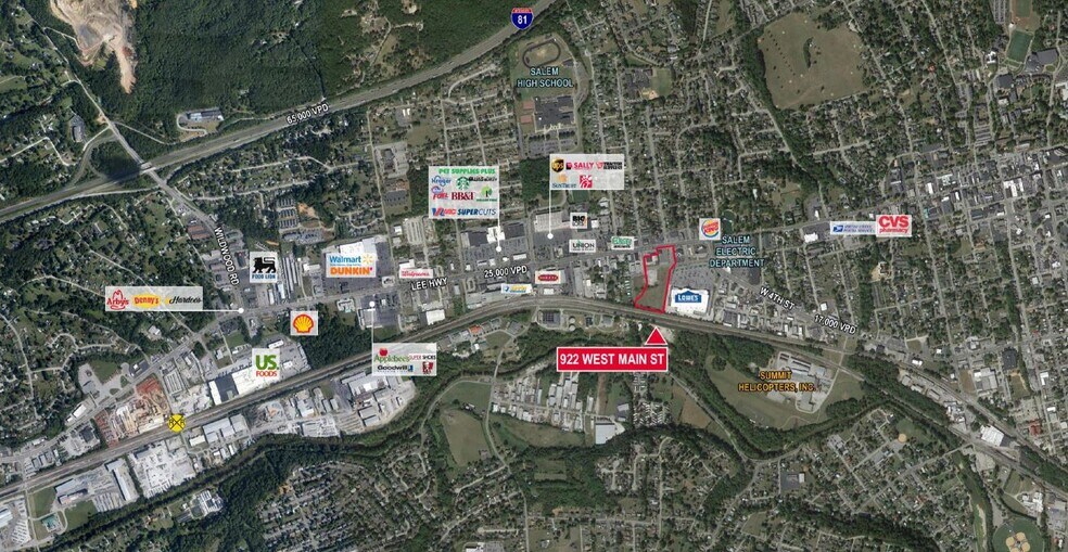 922 W Main St, Salem, VA à vendre - Aérien – Image 2 sur 2