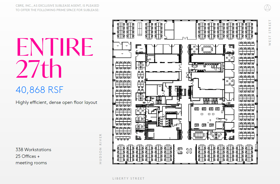 225 Liberty St, New York, NY à louer Plan d’étage– Image 1 sur 6