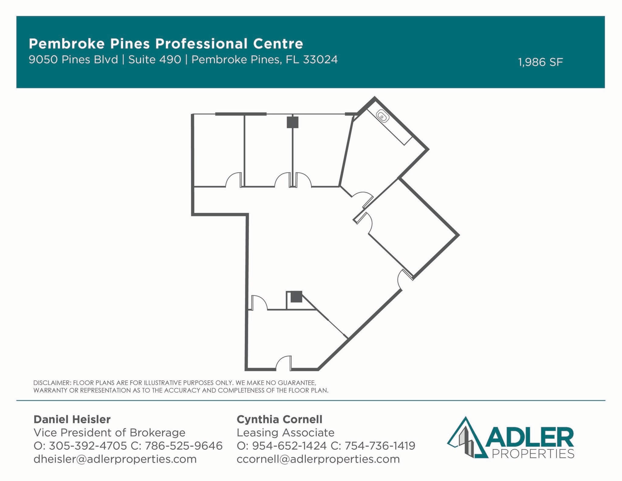 9050 Pines Blvd, Pembroke Pines, FL à louer Plan d’étage– Image 1 sur 14