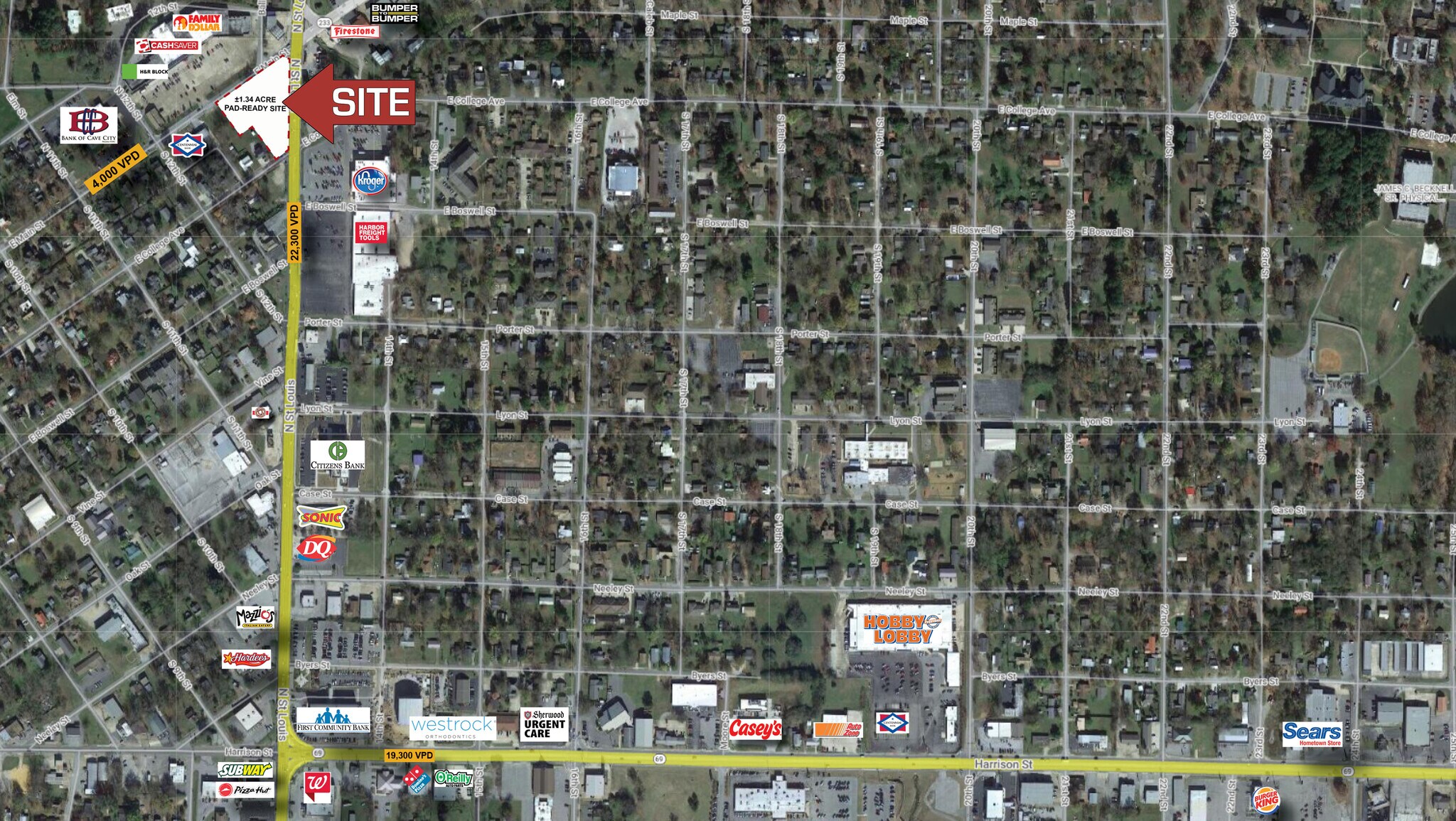 244 & 280 S. Saint Louis St, Batesville, AR à vendre Aérien– Image 1 sur 4