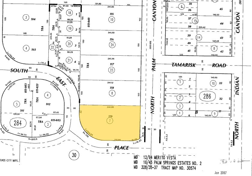 707-745 N Palm Canyon Dr, Palm Springs, CA à louer - Plan cadastral – Image 3 sur 41