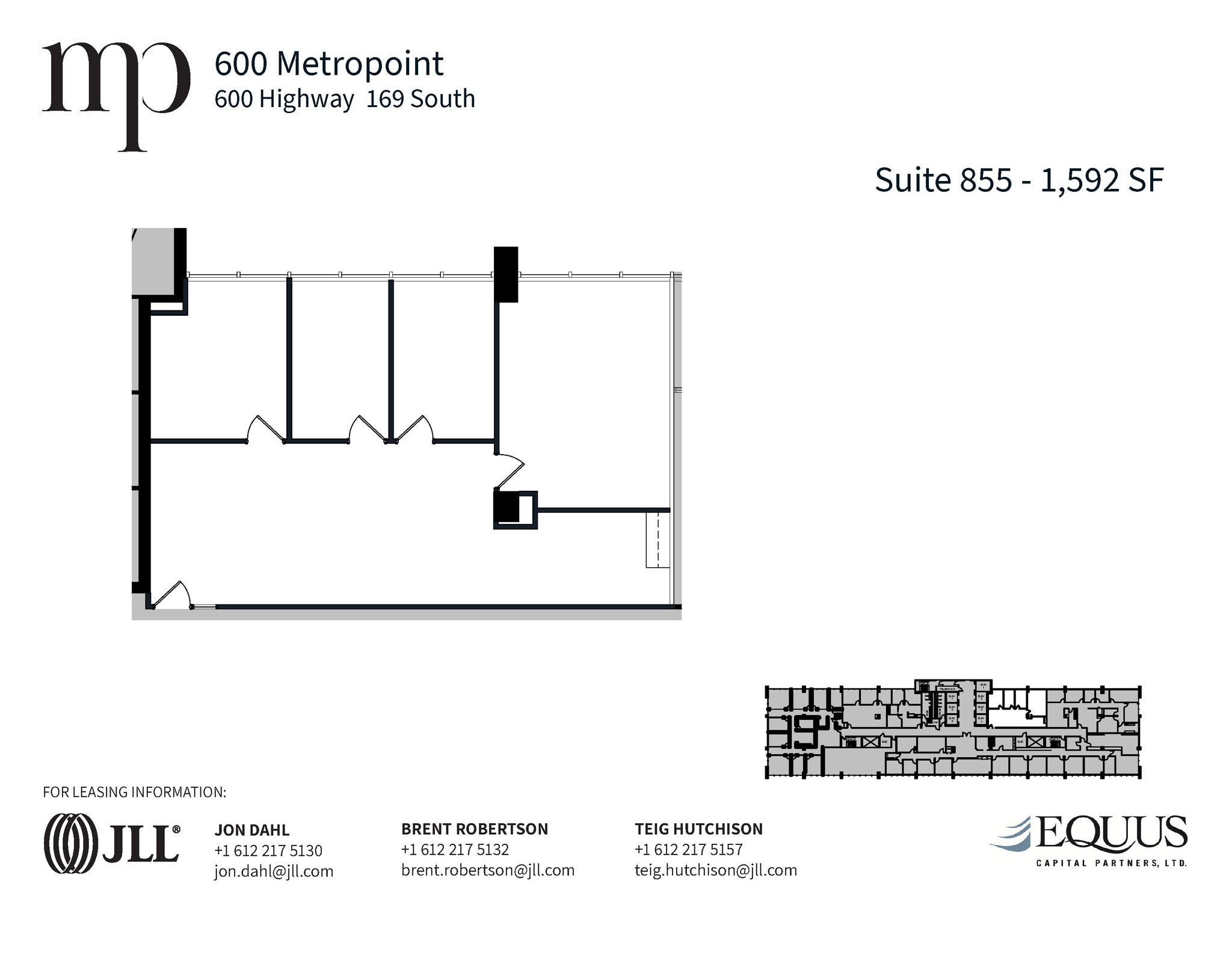 600 Highway 169 S, Saint Louis Park, MN à louer Plan d’étage– Image 1 sur 1