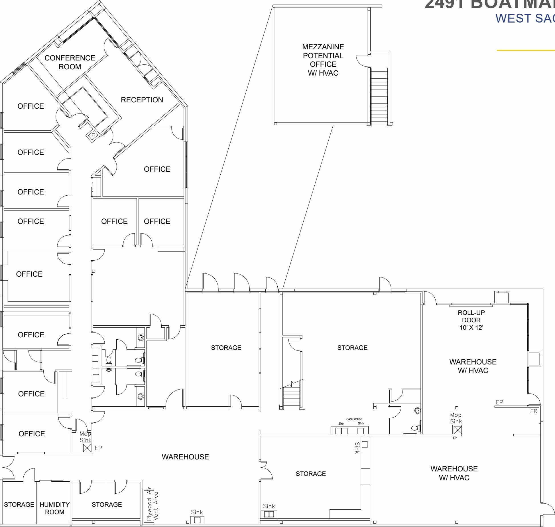2491 Boatman Ave, West Sacramento, CA à louer Plan d’étage– Image 1 sur 1