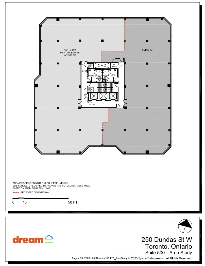 250 Dundas St W, Toronto, ON à louer Plan d’étage– Image 1 sur 1