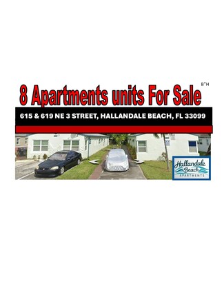 Plus de détails pour 615 & 619 NE 3 STREET, Hallandale Beach, FL - Logement à vendre