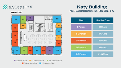 701 Commerce St, Dallas, TX à louer Plan d’étage– Image 1 sur 6