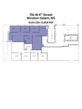 751 W 4th St, Winston-Salem, NC à louer Plan d’étage– Image 1 sur 8