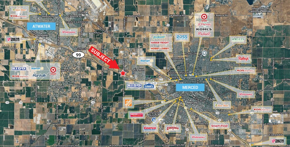 2355 Franklin Rd, Merced, CA à louer - Aérien – Image 2 sur 4