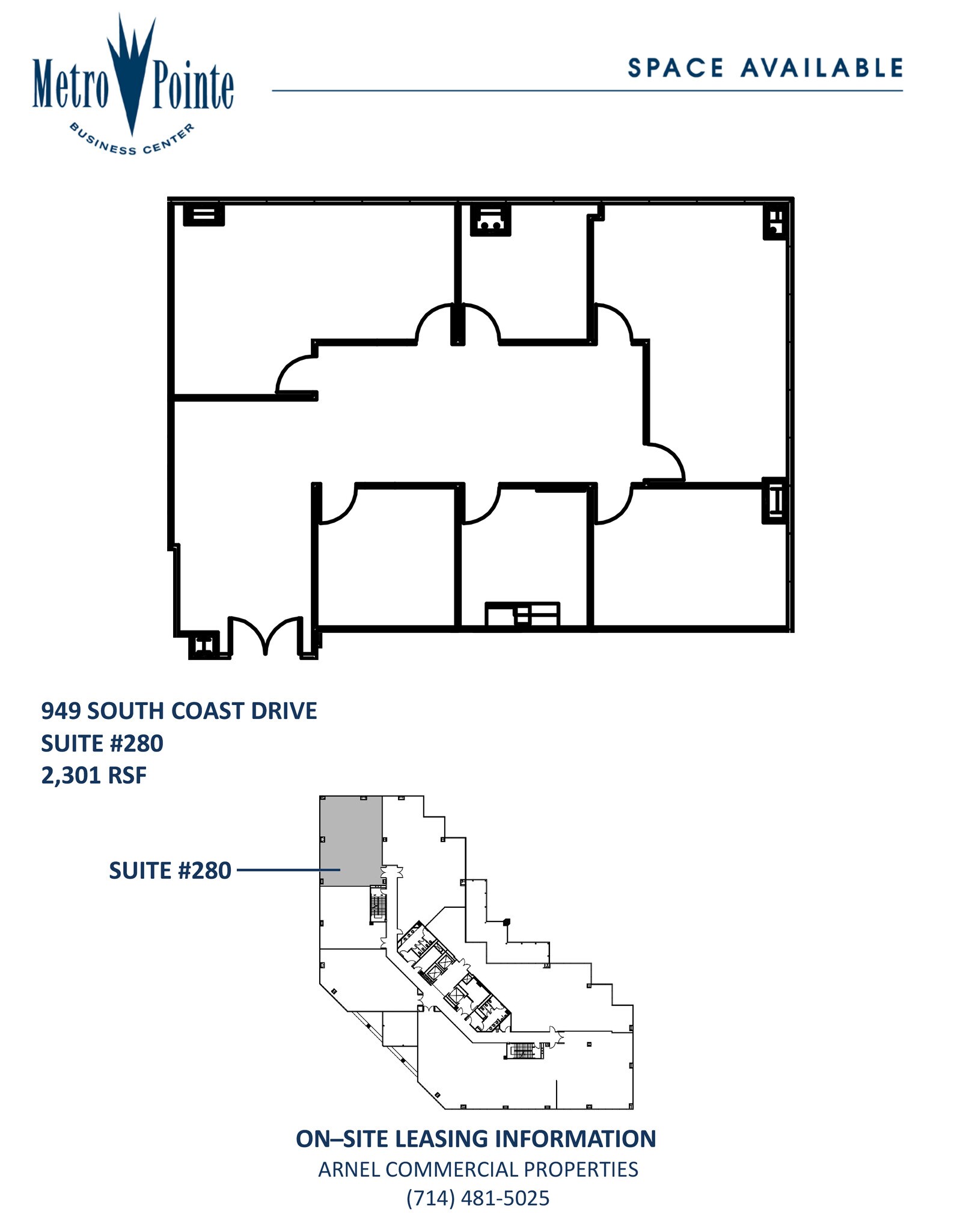949 S Coast Dr, Costa Mesa, CA à louer Plan d’étage– Image 1 sur 1