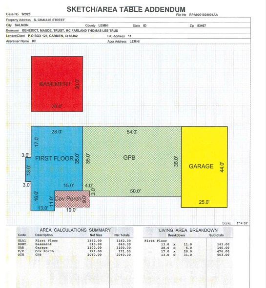 104 Challis St, Salmon, ID à vendre - Plan d’étage – Image 2 sur 3